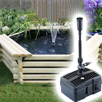 Norlog Instalog Raised Wooden Pond (100 Gallons) + UV Pump Thumbnail Image