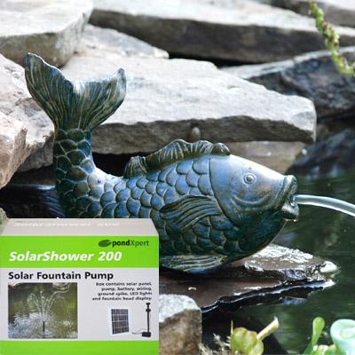 PondXpert Koi Fish Spitter + SolarShower 200