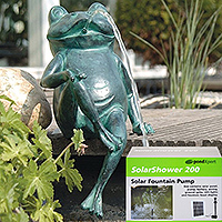 pondxpert sitting frog spitter & solarshower 200
